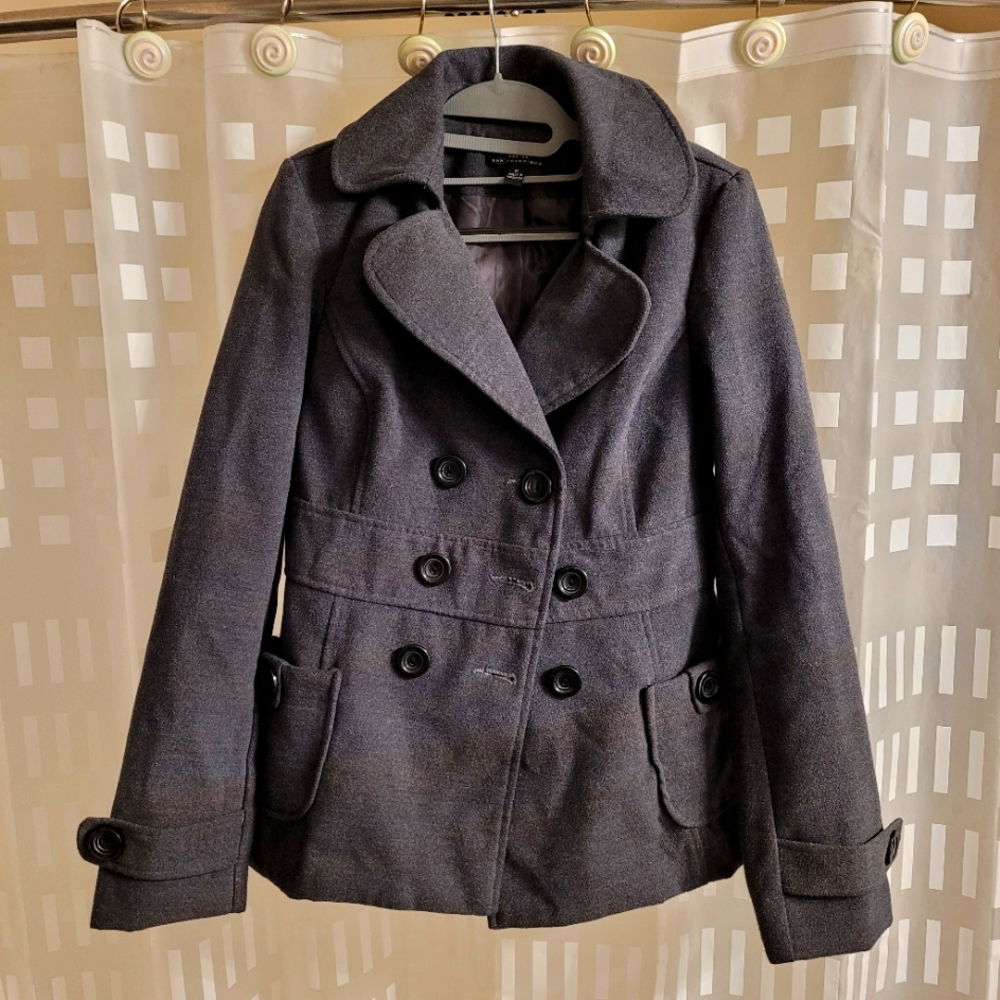Gray Double Breasted Pea Coat